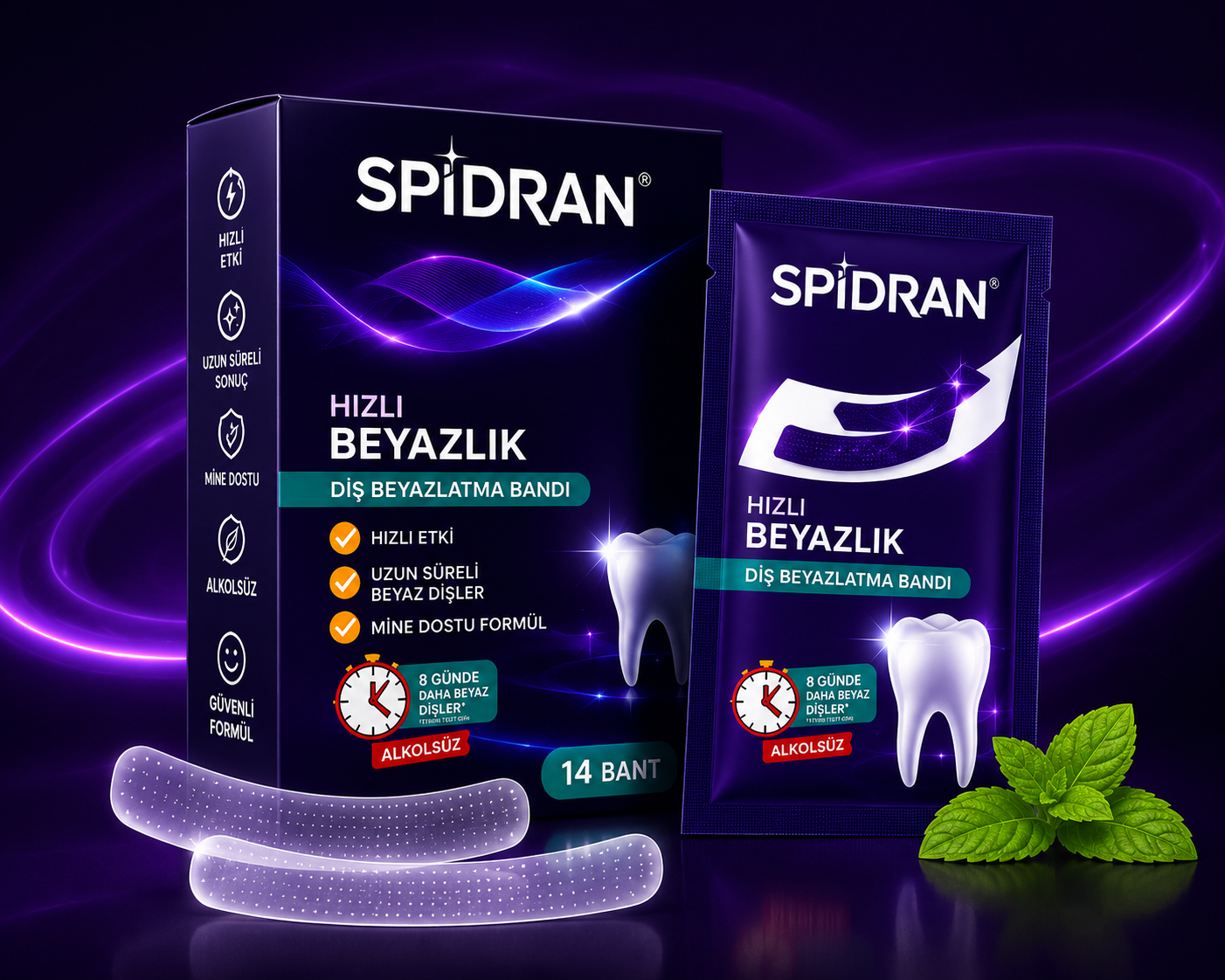 SPİDRAN® Diş Beyazlatma Bandı | 30 Dakikada Daha Beyaz Gülüşler